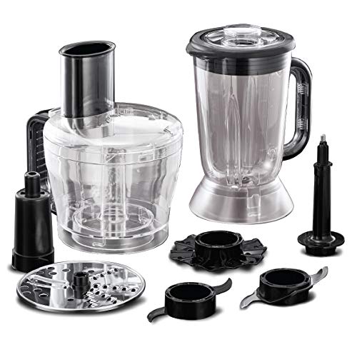 Russell Hobbs 24732 Desire Food Processor, 1.5 Litre Food Mixer with 5 Chopping, Slicing and Dough Attachments, Matte Black, 600 W