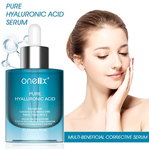 Hyaluronic Acid Serum for Face with Retinol, Vitamin C & B5, Hydrating Face Serum for Dry Skin Plump and Moisture, Anti-Aging Facial Serums Reduces Wrinkles, Firming Serum for Woman Day Night 30ML