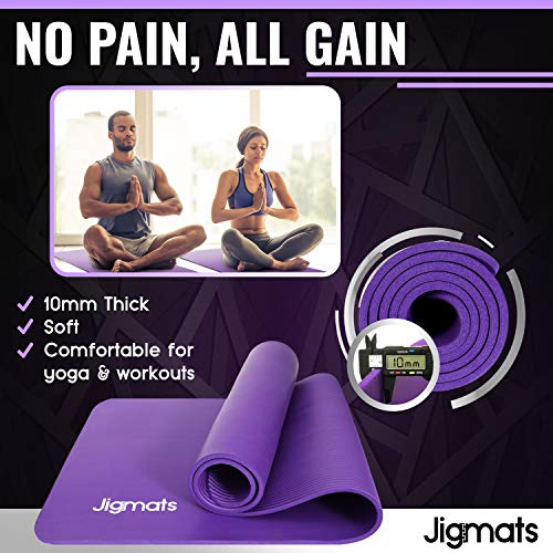 Yoga Mat Thick Exercise Mats - Eco Friendly Non Slip Yoga Mats for Women and Men. A Gym Mat with Carry Strap, Large Fitness Mat Workout Mats for Yoga Pilates Gymnastics an Exercise Mat for Home Gym