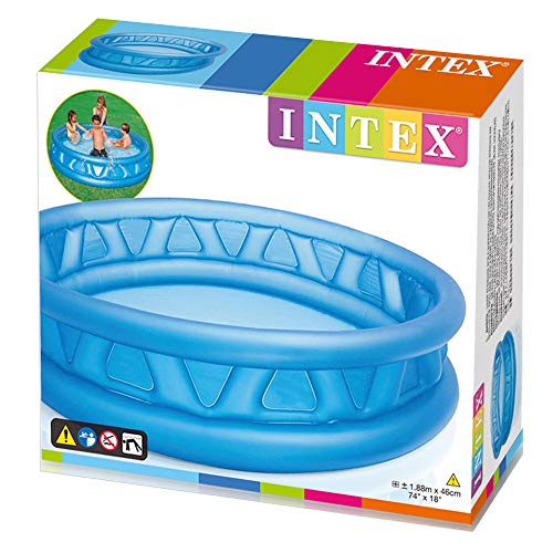 Intex 58431 188 x 46cm Soft Side Pool Summer Garden/Beach Toys, Round Shape, Blue