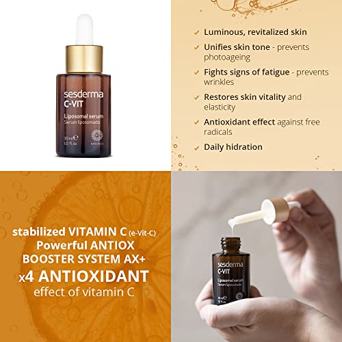 Sesderma | C-Vit Liposomal Serum | Hydrated and Radiant Skin | Antioxidant Serum | First Signs of Ageing | Pigmentation | Vitamin C Serum for Face | Professional Skincare | 30 ml