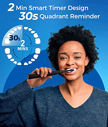 Sonic Electric Toothbrushes for Adults, 8 𝐁𝐫𝐮𝐬𝐡 𝐇𝐞𝐚𝐝𝐬 Electric Toothbrush with 40000 VPM Deep Clean 5 Modes, Rechargeable Toothbrushes Fast Charge 4 𝐇𝐨𝐮𝐫𝐬 𝐋𝐚𝐬𝐭 30 𝐃𝐚𝐲𝐬