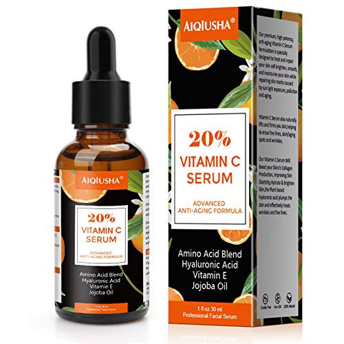 20% Vitamin C Serum For Face with Anti Aging & Wrinkle Facial Serum, Fades Dark Spots and Hyperpigmentation. Boost Skin Collagen, Brighten Hydrate & Plump Skin.(1 oz)