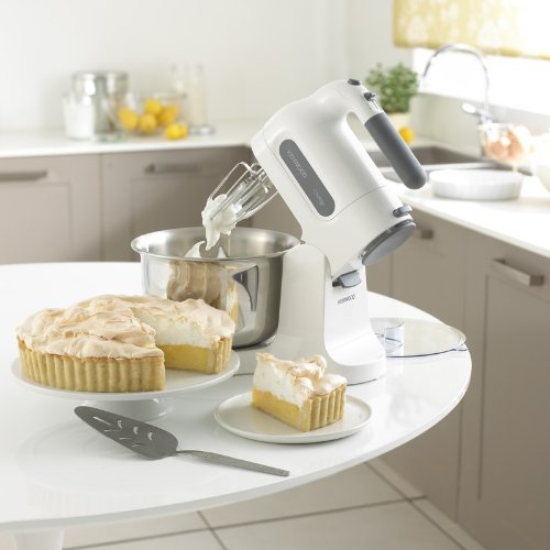 Kenwood Chefette HM680 Hand Mixer with Stainless steel Bowl, 5 speeds and pulse function,Stainless steel beaters and kneaders, 350W- White