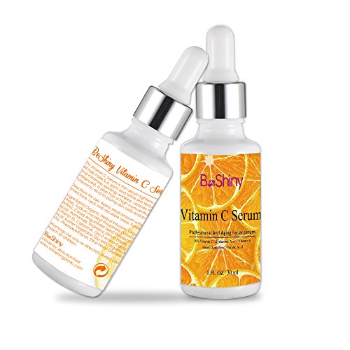 BeShiny Vitamin C Serum for face WITH HYALURONIC ACID + JOJOBA OIL +VIT E - Anti Aging Brightening Face Serum for Pure Skin Glow - Reduce Wrinkles & Dark Spots