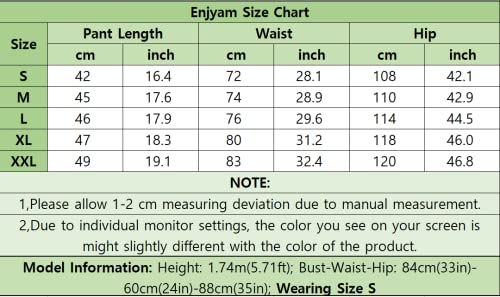 Enjyam Women's 100% Cotton Classic Bermuda Shorts Sport Shorts Moisture Wicking Activewear with Pockets Hiking Shorts Pyjama Bottoms-Black/M