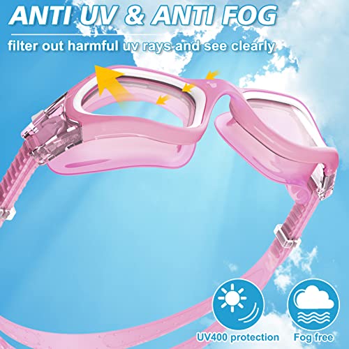 HotSrace Swimming Goggles 3 Pink Clear