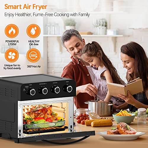 Air Fryer Oven with Rotisserie, 23L Large Capacity Countertop Convection Oven, 360° Circulation Heating Multi-function Oven, Oil-Less Cooking, 3 Layers Adjustable Air Fryer Mini Oven, 1700W