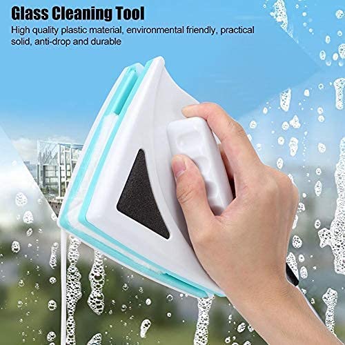 Magnetic Window Cleaner, Double-Sided Window Glass Cleaning Brush Strong with Cleaning Cotton Glass Cleaning Tool Household Supplies fit for Windows with 5-12mm Thickness