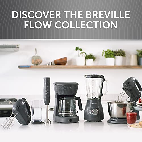 Breville Flow Electric Hand Mixer | 5 Speeds Plus Boost | with Beaters & Dough Hooks | 240W | Grey [VFM034]