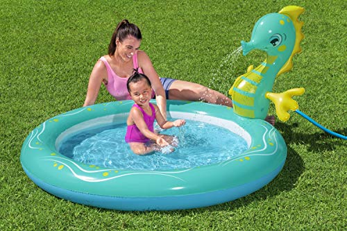 Bestway Seahorse Sprinkler Paddling Pool, Kids Garden Pool