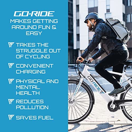 Go-Ride Electric Bike for Adults Men - Tempest E Bike, 3 Speed Gears, Colour LCD Display & Built-In 10.5AH Battery | Electric Bikes for Commuting & Riding with Family | 250W, 21inch frame