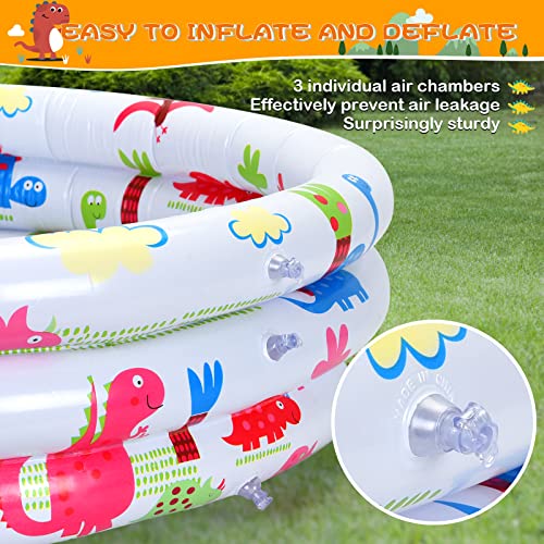 Paddling Pools for Kids, Baby Inflatable Swimming Pool with 3 Ring Inflatable Safety Bubble Bottom, Portable Inflatable Paddling Pools Indoor Outdoor Water Play Swimming Pool for Girls Boys Garden