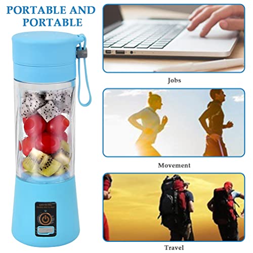 Portable Blender, Personal Blender Portable Juicer Cup Fruit Mixer USB Charger Mini Juice Blender for Smoothies and Shakes，with 6 Power Blades Travel Blender for Travel Gym Outdoor