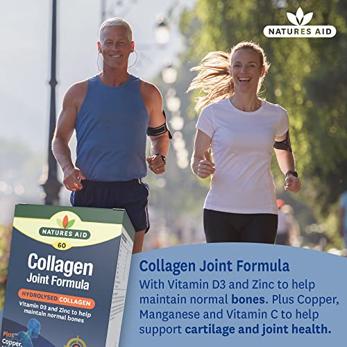 Natures Aid Collagen Joint Formula with Vitamin C, Copper and Manganese, Cartilage and Joint Health, 60 Capsules