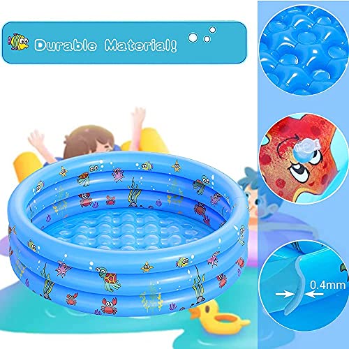 Paddling Pool for Kids, Inflatable Pool Swimming Pool for Kids Backyard Home Garden Summer Kids Paddling Pool Safety Non-Slip Outdoor Bathing Pool (100cm） (G80)