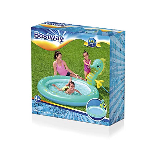 Bestway Seahorse Sprinkler Paddling Pool, Kids Garden Pool