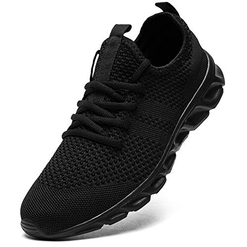 Mens Running Shoes Trainers Walking Tennis Sport Shoes Ligthweight Gym Fitness Jogging Casual Shoes Fashion Sneakers for Men Black 12