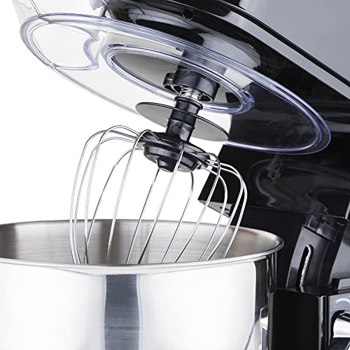 Vitinni Stand Mixer | 6L Stainless Steel Bowl | Digital Timer | Includes Whisk, Flat Beater & Dough Hook | Easy Dial Control | Splash Guard Included | Black