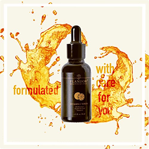 20% Vitamin C Face Serum With Hyaluronic Acid and Vitamin E, Anti-Ageing Serum (30ml) - Flandor Beauty in All of Us