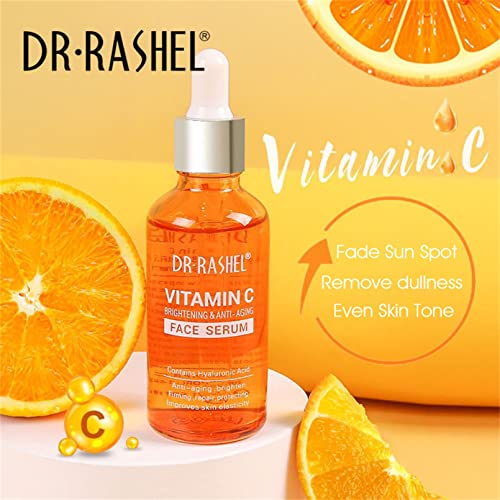 DR RASHEL Vitamin C Face Serum, Brightening & Anti-aging Facial Serum, Vitamin C Serum for Face with Hyaluronic Acid, Organic Vitamin C Serum for Face Dark Spots, Even Skin Tone, Lines & Wrinkles (1)