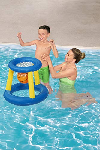 Bestway 52418 Splash N Hoop Inflatable Basketball Swimming Set, Floating Pool Game, Orange