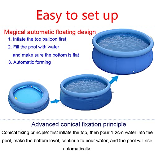 6ft x 29in Inflatable Swimming Pool Outdoor Above Ground Round Air Top Ring Pools for Kids or Adults,Backyard Lawn Family