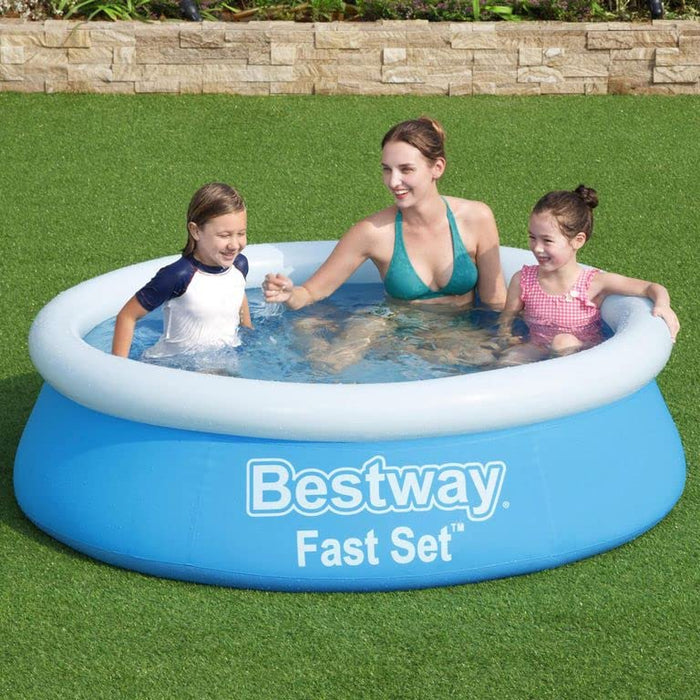 Inflatable Paddling Pool for Adults and Kids - Garden Family Oval Swim Centre - Swimming Pool For Kids 8ft - Large Swimming Pool For Children