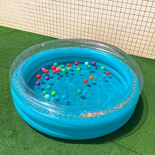 Amazon Brand - Umi Inflatable paddling pool, Kiddie Pool, 152cm Glitter Inflatable Swimming Pool, 5ft Durable Bling Paddling Pool, Ball Pit for Indoor or Outdoor