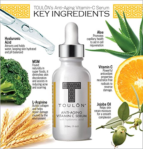 Vitamin C Serum With Hyaluronic Acid For Face; Reduce Wrinkles & Spots; Natural And Organic