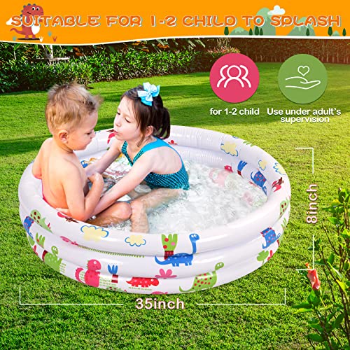 Paddling Pools for Kids, Baby Inflatable Swimming Pool with 3 Ring Inflatable Safety Bubble Bottom, Portable Inflatable Paddling Pools Indoor Outdoor Water Play Swimming Pool for Girls Boys Garden