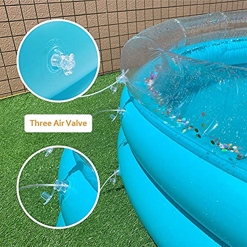 Amazon Brand - Umi Inflatable paddling pool, Kiddie Pool, 152cm Glitter Inflatable Swimming Pool, 5ft Durable Bling Paddling Pool, Ball Pit for Indoor or Outdoor