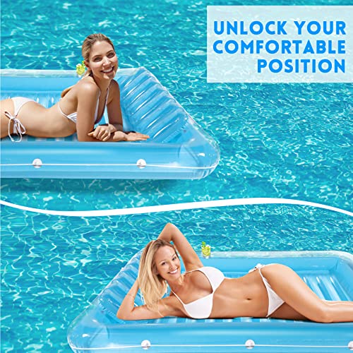 Midyb Water Floating Hammock, Comfortable Water Hammock Pool Lounger for Adult & Kids, Inflatable Floating Bed with Cup Holes for Summer Indoor Outdoor Swimming Pool, 130 × 200cm