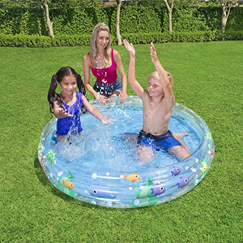 Bestway BW51004-21 BW51004-20 Inflatable Play Pool, Deep Dive 3-Ring sea theme for kids