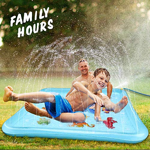 Epoch Air Splash Water Play Mat, Kids Toys Inflatable Sprinkler Pad Outdoor Garden Water Games Boys Girls Toddlers Gifts Wading Pool for Pets Dogs Cats Children 3 4 5 6 7 8 Years Old 170 * 170CM