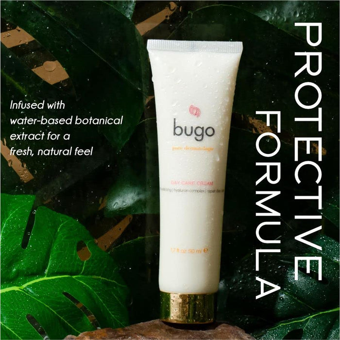 bugo Moisturizer Day Cream, Fully Vegan & Natural, Water Based and Repair Day Care Cream, Perfect Skin Care Face Cream, Suitable for Senstive Skin with Organic Unique Formula 50 mL.