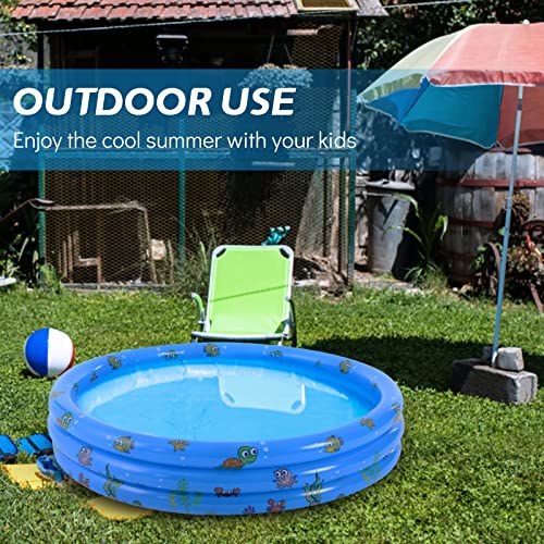 Inflatable Pool Jsdoin Foldable Kids Paddling Pool with Air Pump 51inch Outdoor Swimming Pool for Backyard Home, Garden, Summer Round Safety Non-Slip Outdoor Bathing Pool