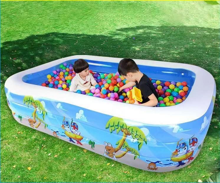 srn Inflatable Swimming Pool, Padding Pool Swim Centre Pools for Kids Adults Family Indoor Outdoor Garden Toys Game Above Ground Pool, Backyard, Garden, Summer Water Party, 130 x 90 x 40 cm