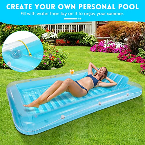 Midyb Water Floating Hammock, Comfortable Water Hammock Pool Lounger for Adult & Kids, Inflatable Floating Bed with Cup Holes for Summer Indoor Outdoor Swimming Pool, 130 × 200cm