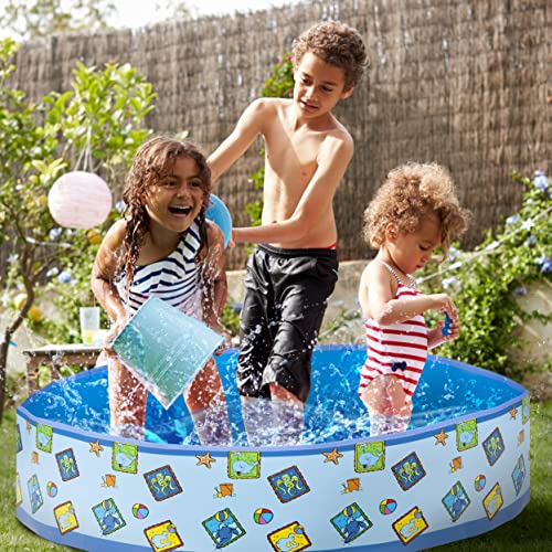 VFM - Kids Swimming Pool, Paddling Pool, Rigid Family Pool, No Inflation, Dog Paddling Pool, Small Kids Pool, 4ft, Summer Toys, Garden Children's Pool