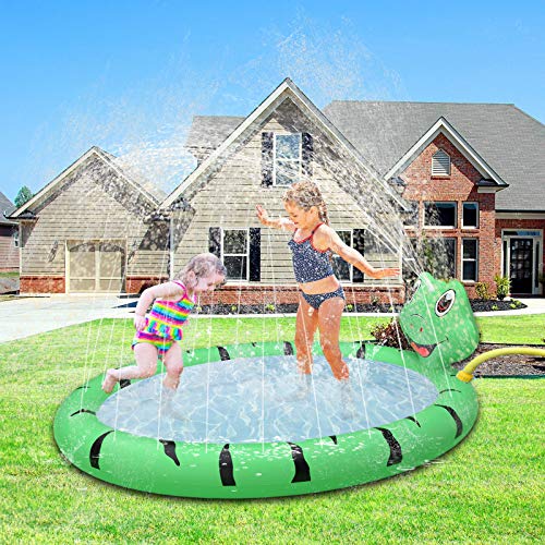 Baby Pool, Frog Pddling Pools with Splash Sprinkler, Inflatable Kids Swimming Pool 67’’X51'' Indoor& Outdoor Water Game Play Center for Boys Girls