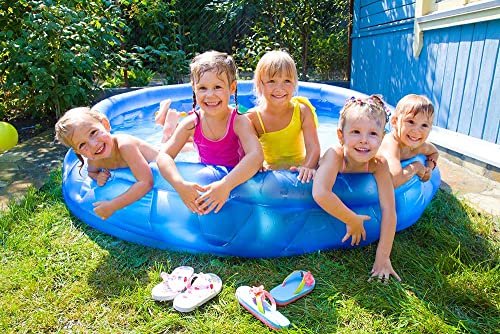 Blue Inflatable Paddling Pool 3 Ring 152cm Wide and 25cm High. Indoor and Outdoor Garden Pool. Ball - 2yrs +